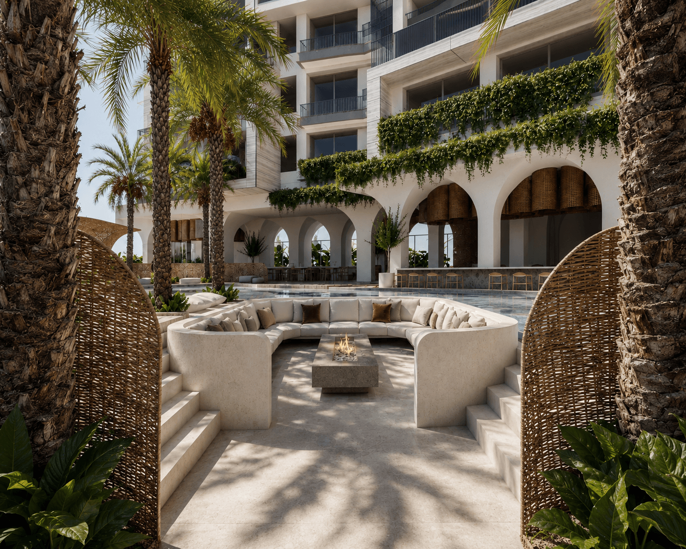 The Narrative Hotel, exterior courtyard
